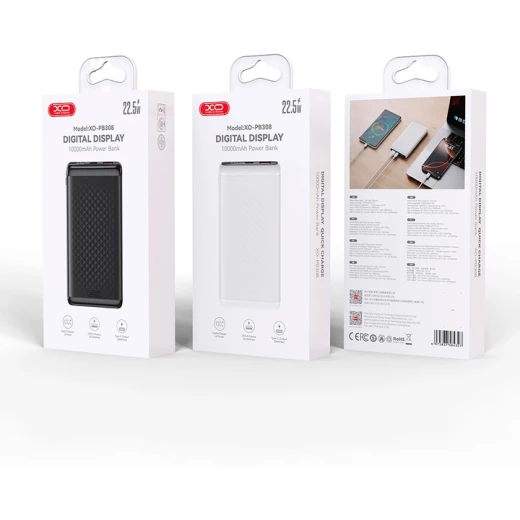 بنك طاقة XO PB308 10000mAh شحن سريع 22.5 واط - أبيض بنك طاقة XO PB308 10000mAh شحن سريع 22.5 واط - أبيض