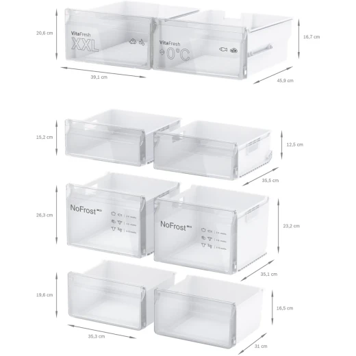 Bosch 4-Door Refrigerator 90.5cm 605L Series 4 Brushed Stainless Steel - BOSCH - Image 6
