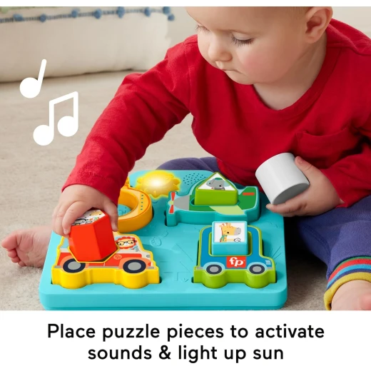 Fisher Price Baby Sorting Toy Vehicle Puzzle with Music & Lights for Sensory Play 9M+ - Fisher-Price - Image 5
