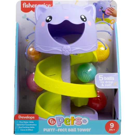 Fisher Price Purrrfect Ball Tower Activity Center Toddler Toy: Interactive Play with Colorful Balls & Engaging Sounds Ages 9+ Months Fisher Price Purrrfect Ball Tower Activity Center Toddler Toy: Interactive Play with Colorful Balls & Engaging Sounds Ages 9+ Months