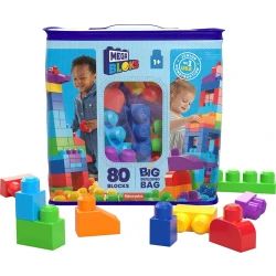 ميغا بلوكس, حقيبة البناء الكبيرة, إصدار أزرق, تشمل 80 قطعة بناء كبيرة, DCH63 من إنتاج شركة ماتيل