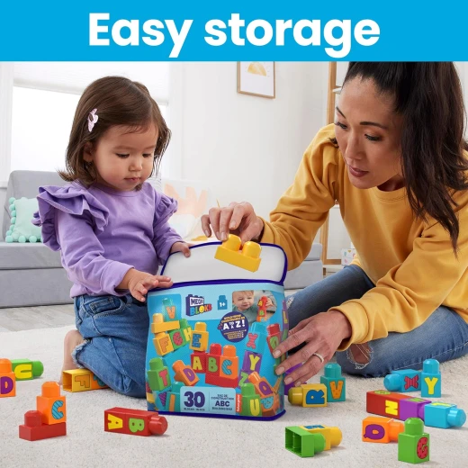 MEGA BLOKS - HRR60 - Learn the Alphabet - Building Block Set, 30 Pieces, Toy for Baby and Child 1-5 Years Old Mattel - Mega Bloks - Image 5