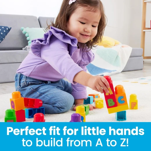 MEGA BLOKS - HRR60 - Learn the Alphabet - Building Block Set, 30 Pieces, Toy for Baby and Child 1-5 Years Old Mattel - Mega Bloks - Image 3