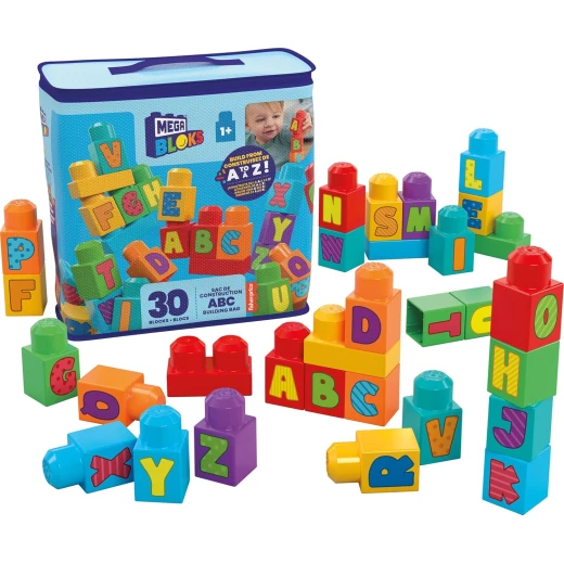 MEGA BLOKS - HRR60 - Learn the Alphabet - Building Block Set, 30 Pieces, Toy for Baby and Child 1-5 Years Old Mattel MEGA BLOKS - HRR60 - Learn the Alphabet - Building Block Set, 30 Pieces, Toy for Baby and Child 1-5 Years Old Mattel