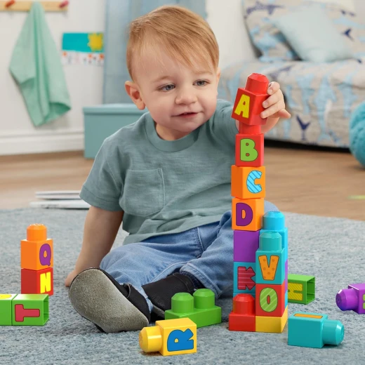 MEGA BLOKS - HRR60 - Learn the Alphabet - Building Block Set, 30 Pieces, Toy for Baby and Child 1-5 Years Old Mattel - Mega Bloks - Image 6