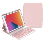 حافظة جلد وي وو لجهاز iPad 10.2 (2021) مع لوحة مفاتيح بلوتوث - وردي - وي وُو