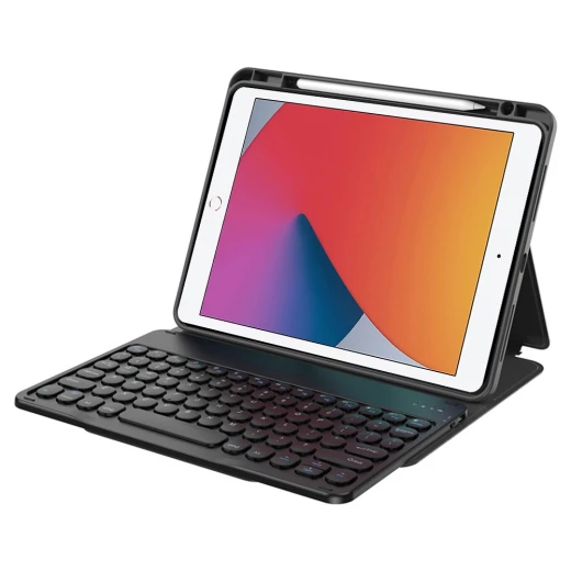 حافظة جلد وي وو لجهاز iPad 10.2 (2021) مع لوحة مفاتيح بلوتوث - أسود - وي وُو - Image 5