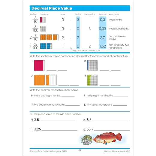 كراسة تمارين أساسيات الرياضيات للصف الرابع من School Zone - سكول زون - Image 6