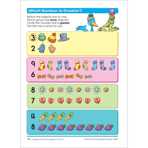 School Zone Transition Math K-1 Workbook: Ages 5-7 - School Zone - Image 2