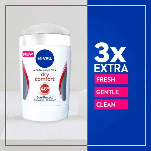 NIVEA Women Dry Comfort Antiperspirant Stick 50ml, 48H Protection, Gentle Care, Keeps You Fresh & Dry All Day - Nivea - Image 2