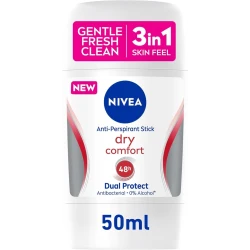 NIVEA Women Dry Comfort Antiperspirant Stick 50ml, 48H Protection, Gentle Care, Keeps You Fresh & Dry All Day