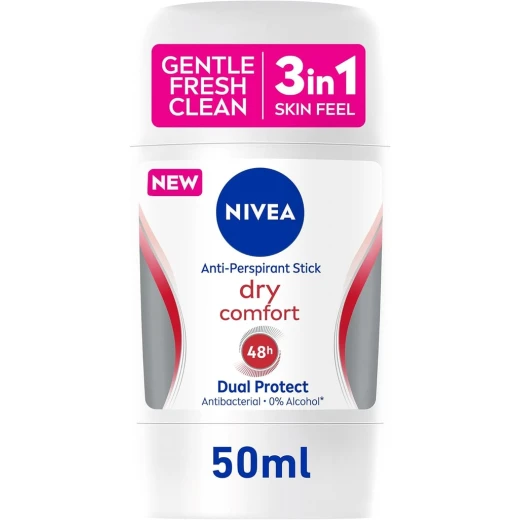 NIVEA Women Dry Comfort Antiperspirant Stick 50ml, 48H Protection, Gentle Care, Keeps You Fresh & Dry All Day NIVEA Women Dry Comfort Antiperspirant Stick 50ml, 48H Protection, Gentle Care, Keeps You Fresh & Dry All Day