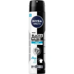 Nivea Men Black & White Deodorant Spray 200ml - 48H Anti-Stain, Anti-Odor Protection, Long-Lasting Freshness, No White Marks or Yellow Stains - Nivea