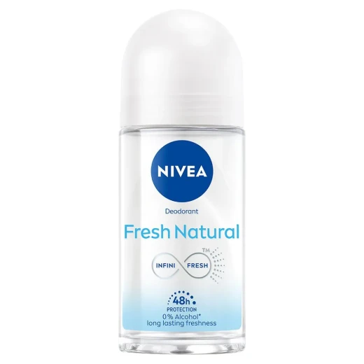 Nivea Roll-On Deodorant for Women 50ml, Fresh Nature Scent, 48h Sweat & Odor Protection, Gentle on Skin, Long-Lasting Freshness with Natural Fragrance