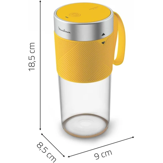 Moulinex Lightmix Portable Blender, 300 ml, Powerful, Refillable, Yellow Nest LM1C0210 - MOULINEX - Image 2