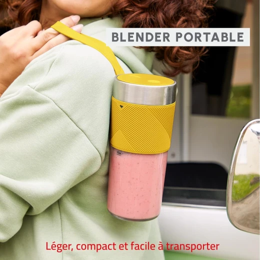 Moulinex Lightmix Portable Blender, 300 ml, Powerful, Refillable, Yellow Nest LM1C0210 - MOULINEX - Image 6