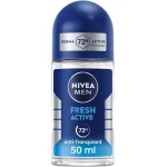 NIVEA MEN Fresh Active Anti-Perspirant Deodorant Roll On (50ml), Men's Anti-Perspirant Deodorant, Fresh Men's Roll On Deodorant + Fresh Masculine Fragrance - Nivea