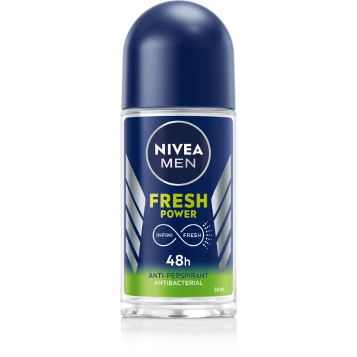 NIVEA MEN Fresh Power Anti-Perspirant Roll-On 50ml, 48H Protection | Long-Lasting Freshness & Invigorating Scent | Reliable Daily Care NIVEA MEN Fresh Power Anti-Perspirant Roll-On 50ml, 48H Protection | Long-Lasting Freshness & Invigorating Scent | Reliable Daily Care