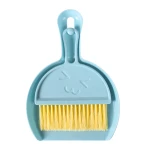 Mini Dustpan and Brush Set, Small Hand Broom and Dustpan Combo for Home Cleaning, Hangable Whisk Brush for Table, Sofa, Keyboard & Pets (Blue)