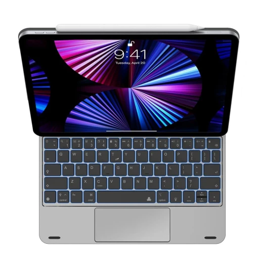 لوحة مفاتيح وي وو Magic طراز MK003 (إصدار 2024) لأجهزة iPad Air مقاس 13 بوصة و iPad Pro مقاس 12.9 بوصة (من 2018 إلى 2022) | تخطيط عربي وإنجليزي | تصميم مغناطيسي 3 في 1 مع لوحة لمس وحماية كاملة - وي وُو - Image 6