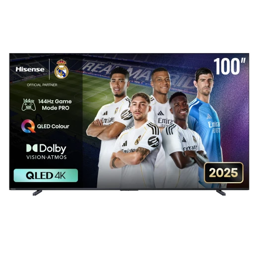 تلفزيون هيسنس 100Q7Q QLED بحجم 100 بوصة، يتميز بمعدل تحديث 144 هرتز وتقنية VRR، مصنوع من مواد متينة، يدعم HDR ووظائف التلفزيون الذكي، الأبعاد: مختلفة، الحجم: 100 بوصة، تشمل تلفزيون هيسنس 100Q7Q QLED بحجم 100 بوصة، يتميز بمعدل تحديث 144 هرتز وتقنية VRR، مصنوع من مواد متينة، يدعم HDR ووظائف التلفزيون الذكي، الأبعاد: مختلفة، الحجم: 100 بوصة، تشمل