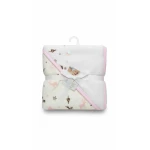 Baby Velvet Blanket Pink and White with Cute Design – Soft and Warm 70×90 cm Blanket for Crib or Stroller, Gentle on Baby’s Skin