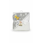Baby Velvet Blanket Gray and White with Star Prints – Soft and Warm 70×90 cm Blanket for Crib or Stroller, Gentle on Baby’s Skin