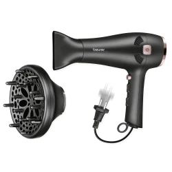 Beurer HC 55 Hair Dryer 2000W Professional Ionic Black, 2 Attachments