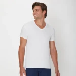 Hanes Men's Comfortblend V-Neck Undershirts 4-Pack White Moisture-Wicking Size Small