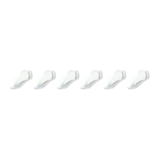 Hanes Ultimate Girls' Low Cut Socks 6-Pair Pack White Shoe Size 4-10 Large
