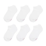 Hanes Girls' Ultimate Low Cut Socks White 6 Pairs Small Pack Comfortable Breathable Everyday Wear Size Small