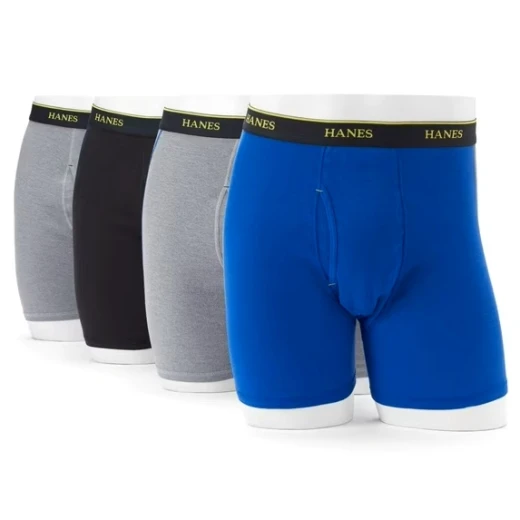 Hanes Men's X-Temp Air Boxer Briefs, 3 Pack, Black and Grey, Moisture-Wicking Underwear Small