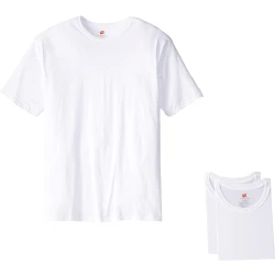 Hanes Men's Slim Fit Crew Neck T-Shirts, ComfortBlend, White, 4-Pack, Large