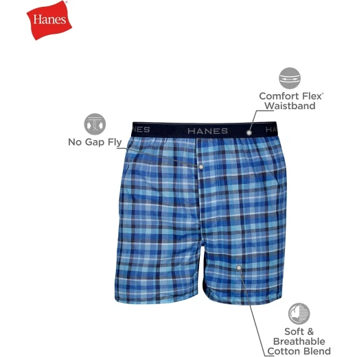 Hanes ComfortSoft Men's Boxers 6-Pack Moisture-Wicking Cotton Jersey Underwear XL Beige - Image 2