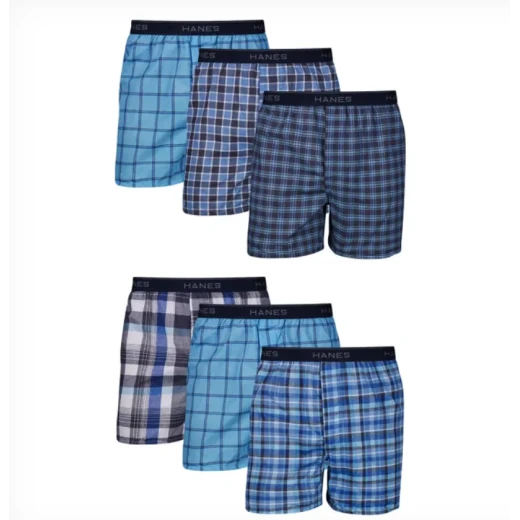 Hanes ComfortSoft Men's Boxers 6-Pack Moisture-Wicking Cotton Jersey Underwear XL Beige