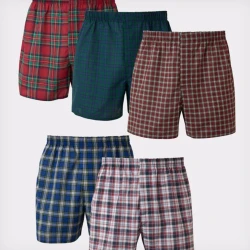 Hanes Men's Boxer Shorts 5-Pack Tartan Moisture-Wicking Underwear XXL