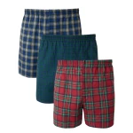 Hanes Men's Woven Boxers 3 Pack Comfort Soft Plaid XL 40-42 Inch