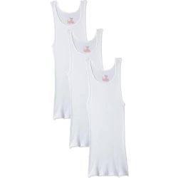 Hanes Men's Classics Tagless Tank Undershirts, ComfortSoft, White, 4X-Large, 3-Pack