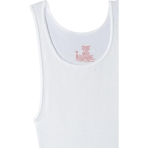 Hanes Men's Classics Tagless Tank Undershirts, ComfortSoft, White, 4X-Large, 3-Pack - Image 3