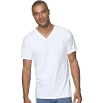 Hanes Men's ComfortSoft Tagless V-Neck Undershirts, 3-Pack, White, XXXX-Large