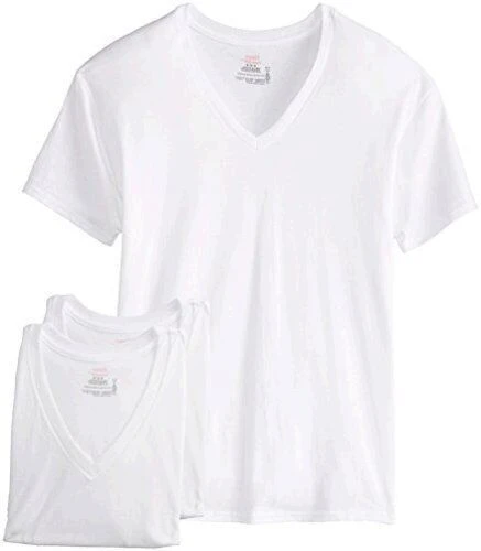 Hanes Men's ComfortSoft Tagless V-Neck Undershirts, 3-Pack, White, XXXX-Large - Image 2