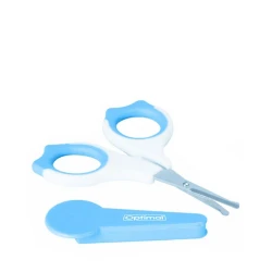 Optimal Safe Baby Nail Scissors (0m+) Blue, Stainless Steel, Protective Cover