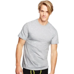 Hanes Men's Classics Traditional Fit ComfortSoft Tagless Crewneck Undershirts 3-Pack Black/Grey XL