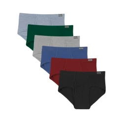 Hanes Men's Classics Briefs Pack, Mid-Rise, Stretch Cotton, Black, 6-Pack Small