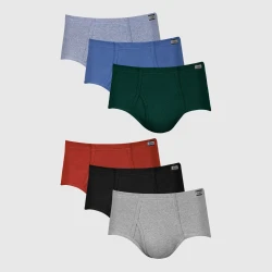 Hanes Men's Classics Briefs Underwear Pack, Mid-Rise, Stretch Cotton, Black, 6-Pack Small