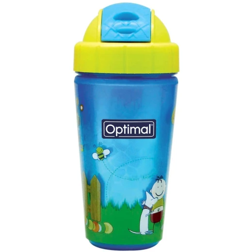 Optimal Insulated Straw Cup 350ml 2 Layers BPA Free School Water Bottle Optimal Insulated Straw Cup 350ml 2 Layers BPA Free School Water Bottle