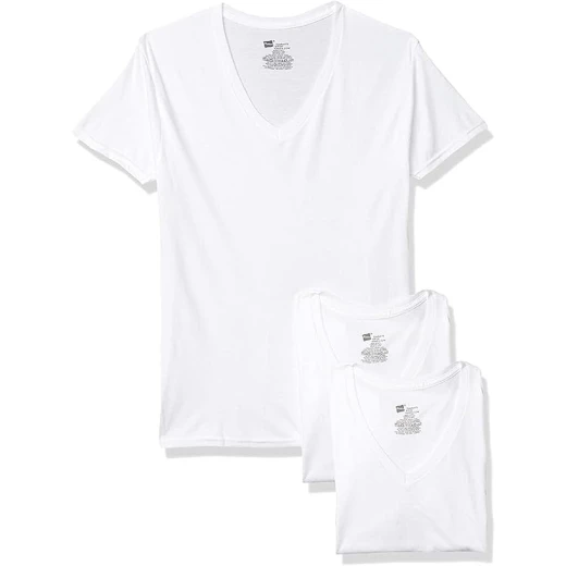 Hanes Men's FreshIQ ComfortSoft V-Neck Undershirts 3-Pack White Medium Hanes Men's FreshIQ ComfortSoft V-Neck Undershirts 3-Pack White Medium