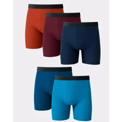 Hanes Men's Tagless Ultimate Boxer Briefs 5-Pack, Comfort Flex Waistband, Assorted Colors, Small