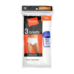 Hanes Men's Big & Tall Briefs 3-Pack White Comfort Flex Waistband 2XL