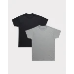 Hanes Men's Tagless ComfortSoft Crew Neck T-Shirts, Black and Gray, 2-Pack X-Large - Hanes